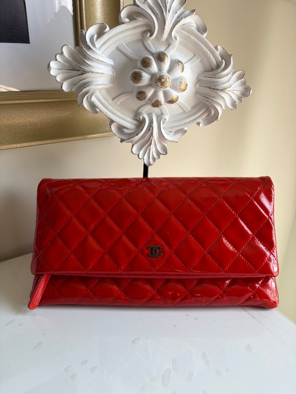 Authentic Red Chanel Clutch